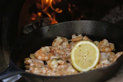 wood-fired shrimp