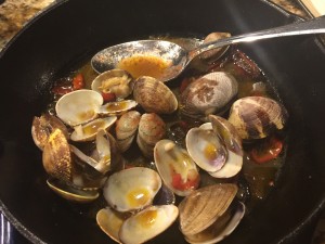 Happy clams in Brad's Redondo broth!