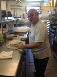 That's me, getting ready to load my demo loaves.