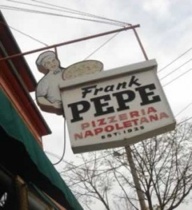 The great Frank Pepe's in New Haven, creator of the classic White Clam Pizza