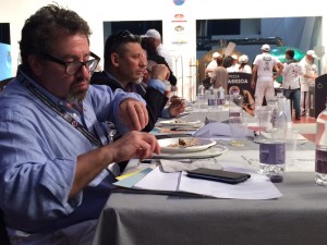 Jonathan Goldsmith, of Chicago's wonderful Spacca Napoli, judging with his fellow judges