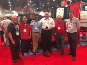 Tim Cole, of Forno Bravo Bravo Ovens is on the right, next to Alberte Grand, while John Arena is flanked by me and Ajith Dharmawrdha, owner of Fire Within, standing in front of one of Ajith's beautiful mobile oven rigs.