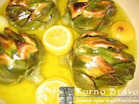 roasted artichokes with lemon