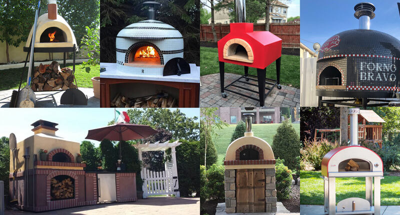 Collage of Fully Assembled Forno Bravo Residential Pizza Ovens