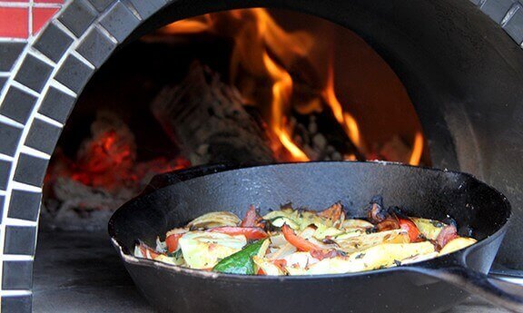 Cast Iron Pan in Wood Fired Oven