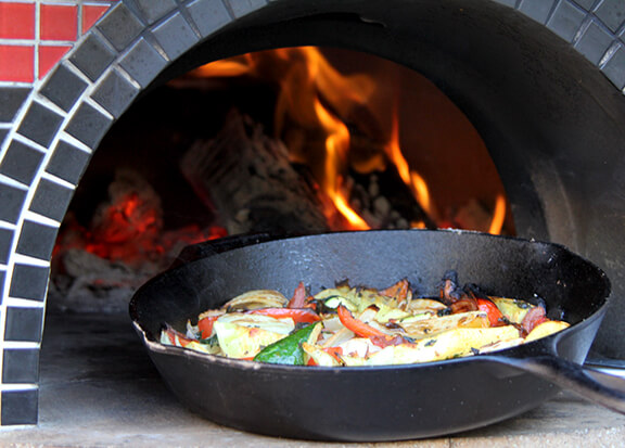 Cast Iron Pan in Wood Fired Oven