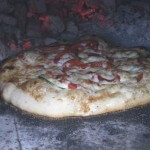 zucchini and roasted red pepper pizza