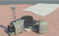 3D view of pizza oven