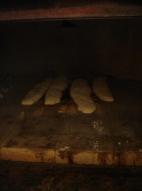 baguette in pizza oven 