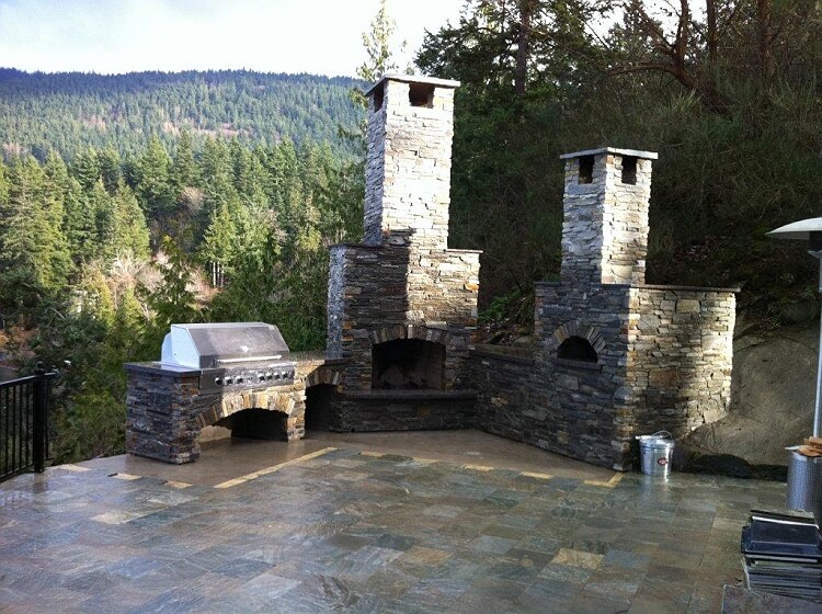 Calore Outdoor Fireplace with Casa Pizza Oven Bellingham WA