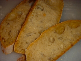 ciabatta baked in pizza oven