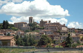 The hilltop village of Deruta.
