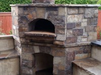 Premio modular pizza oven with stone veneer