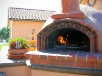 Premio Wood Fired Pizza Oven by Pool