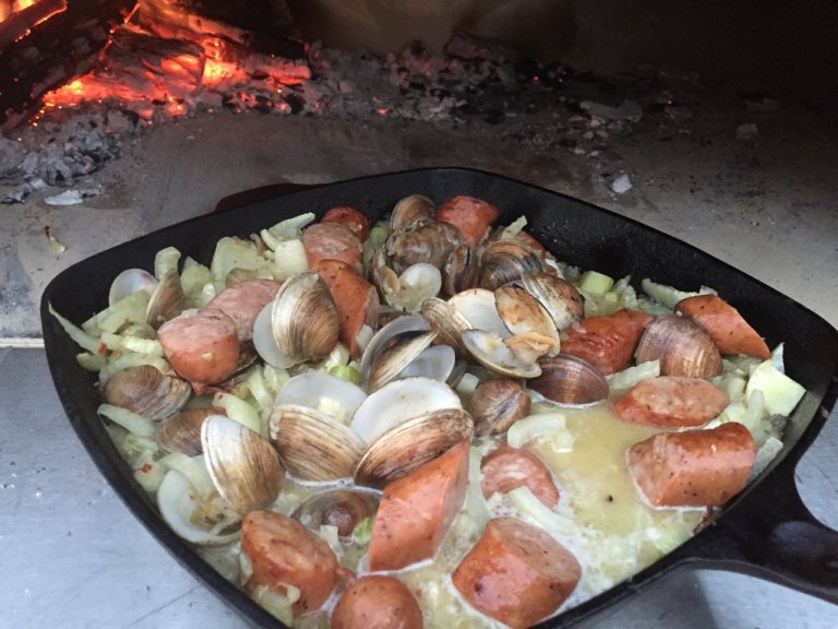 Clams and Sausage in Fennel Broth