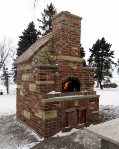 Casa Home Pizza Oven Winter Photo Brick Exterior Julia in IA