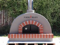 Toscana Dome Pizza Oven with Grey Paint and Forno Bravo Logo