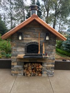 Casa110 Pizza Oven Build - Stone Exterior - Copper Roof - Axe