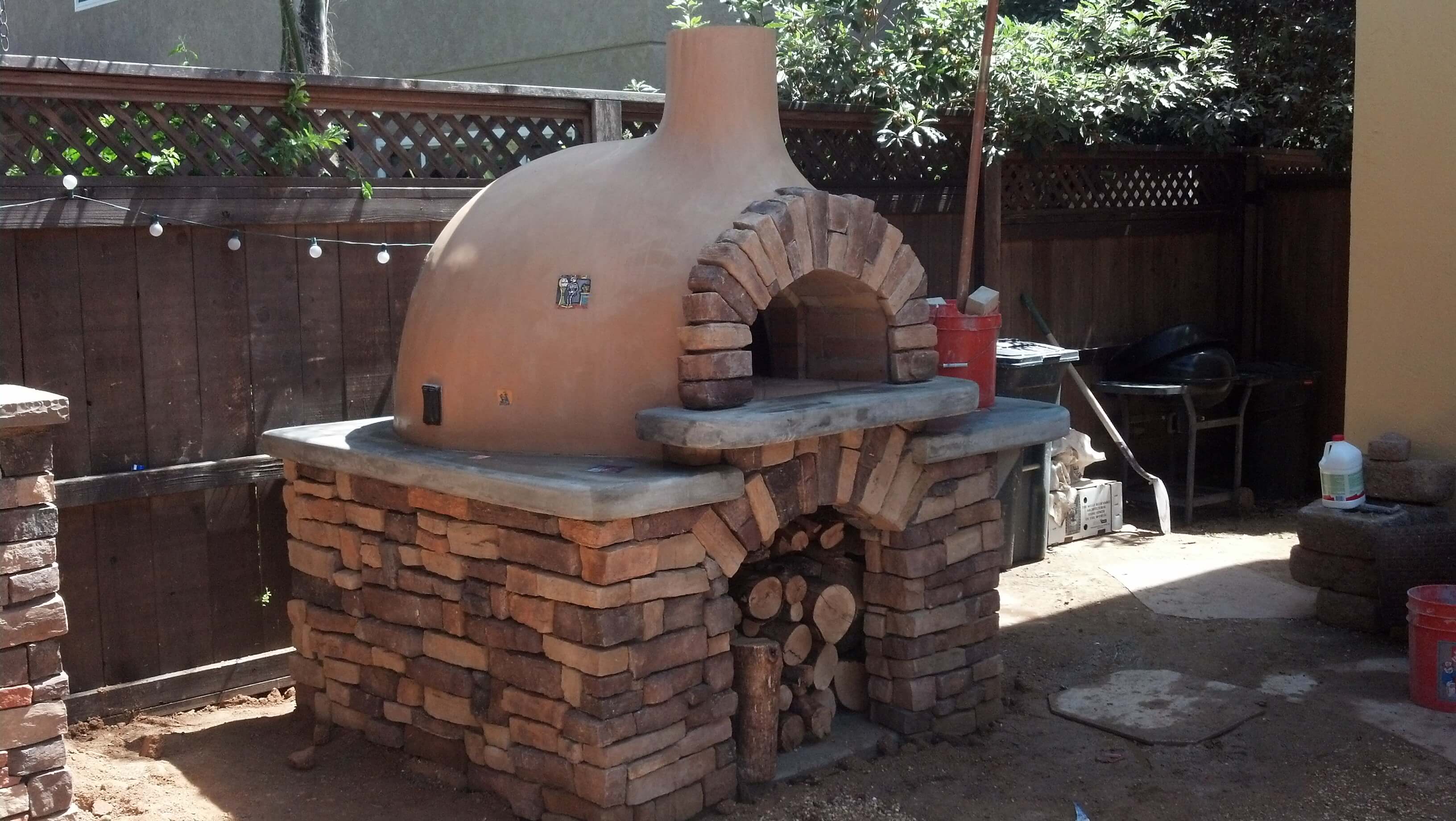 Michael F Custom Pizza Oven Brick Stand and Arch Sacramento CA Forno