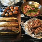 Grilled Corn on the cob - Potatoes - Green Beans - Lamb Chops