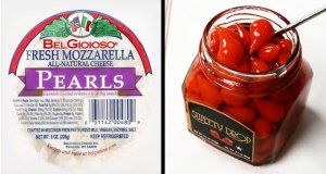 Package of Mozzarella pearls - jar of Sweety Drop Peruvian Sweet Peppers