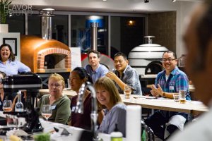 Adult Students at tables - Forno Bravo Pizza Ovens in Background