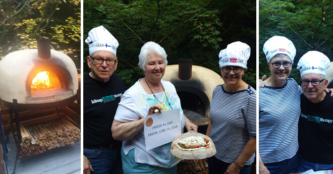 tri-pic of pizza oven and chefs