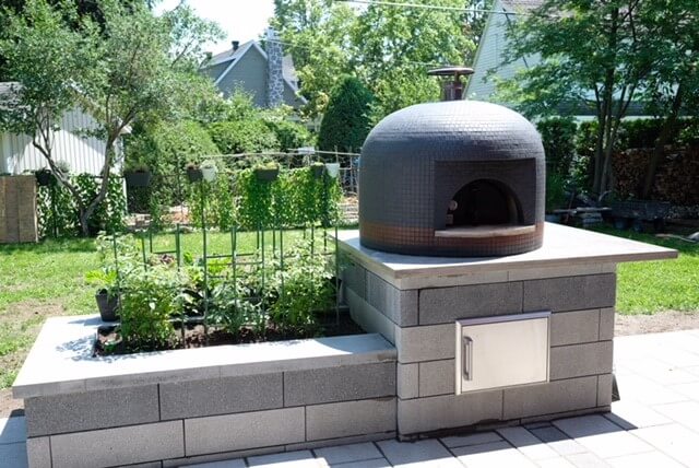 Napolino70 Pizza Oven-bench-garden