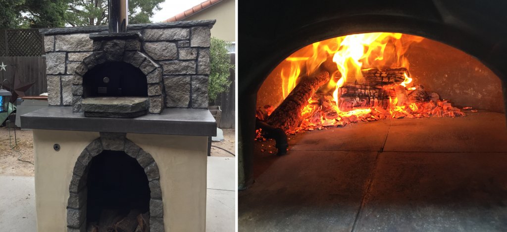 casa wood fired pizza oven-fire in oven