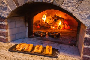 4 Pieces of Salmon on Cedar Plank-Brick Oven With Fire