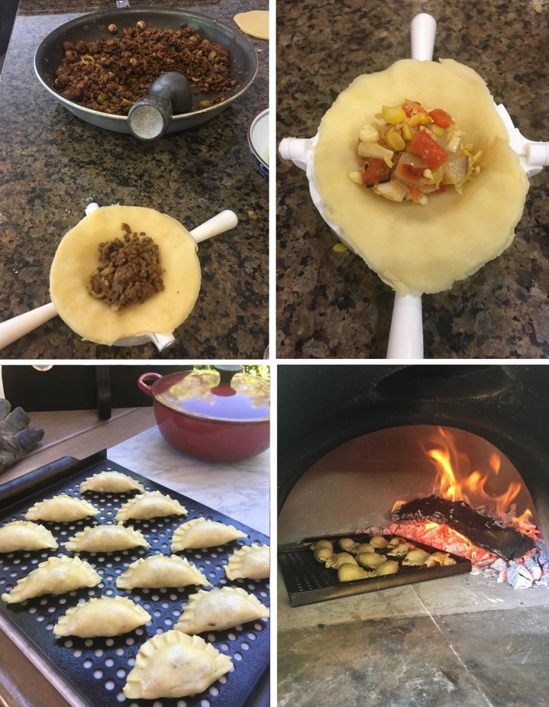 collage of fillings-wood fired empanadas