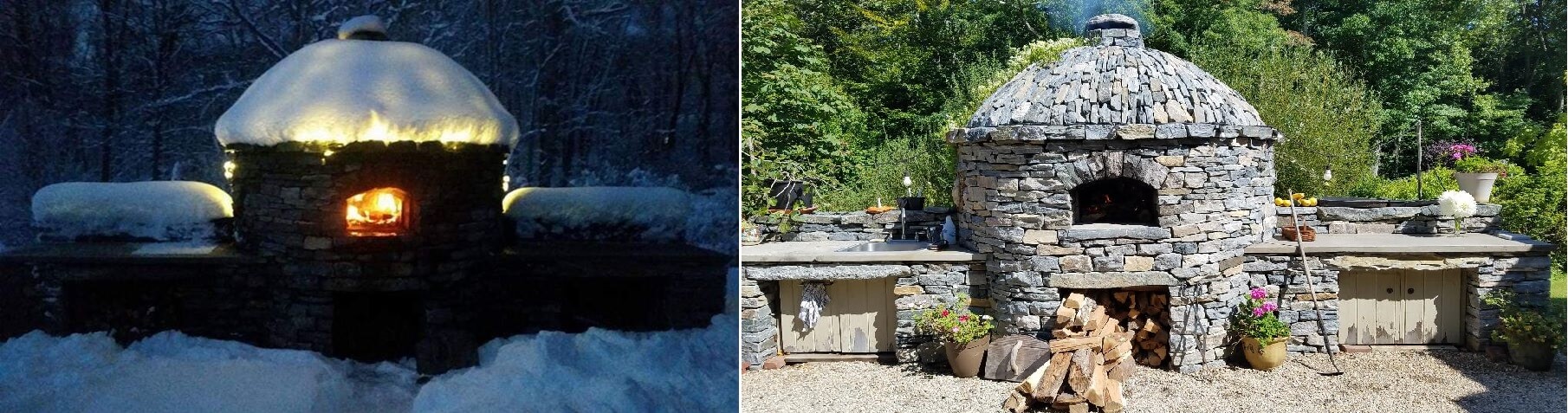 Pizza Oven in Winter and Summer