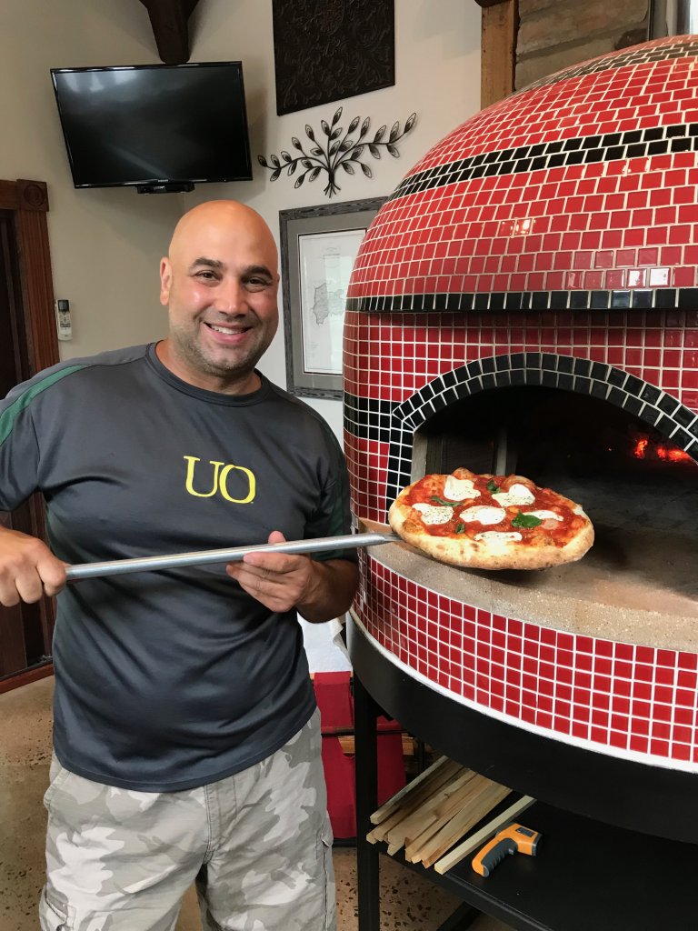 Man-pizza-tile wood fired oven