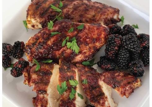 Grilled Chicken and Blackberries