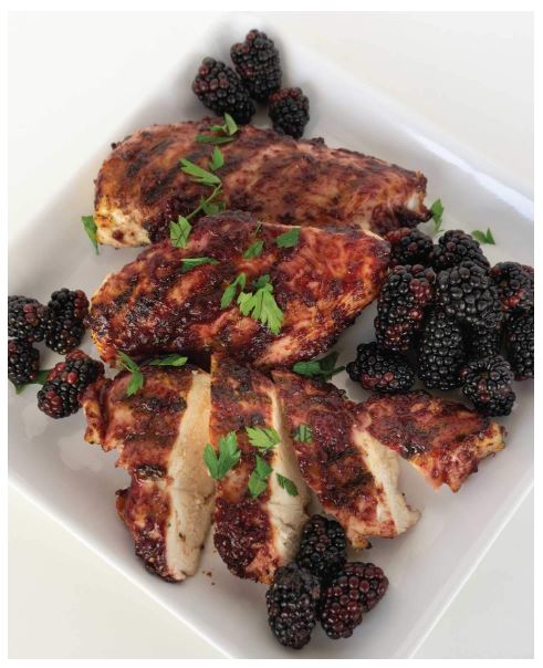 Grilled Chicken and Blackberries