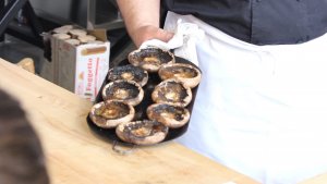 Tray of Par Cooked Mushroom Caps