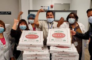 care workers-pizza boxes