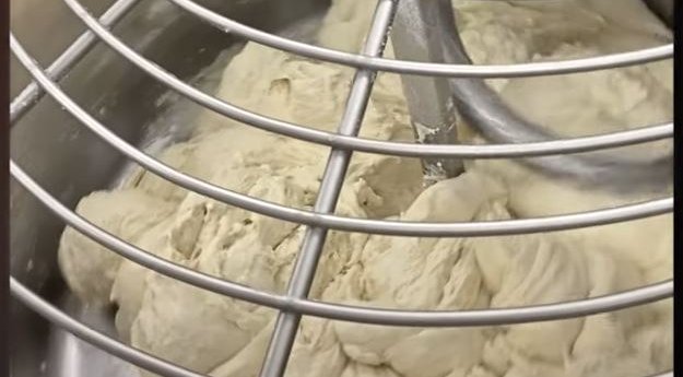 Pan Pizza Dough in Mixer