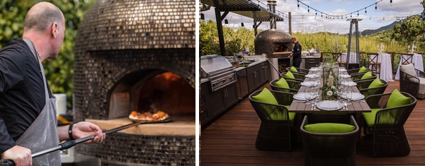 bi-pic of chef and oven-set table and oven