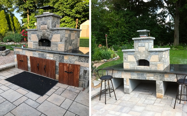 two views-stone pizza oven