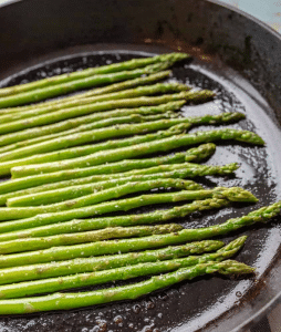 Asparagus in a Cast Iron Pan