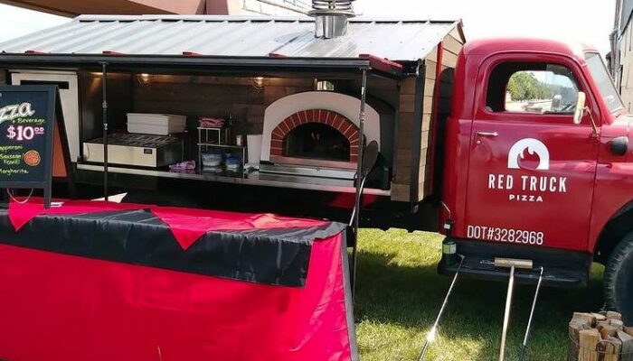 Red Truck Pizza Food Truck-Service Table