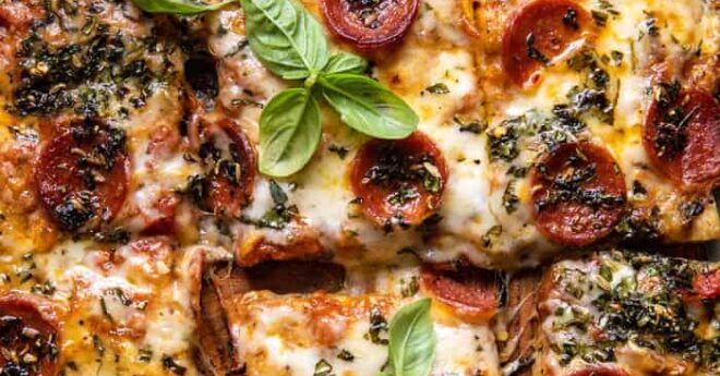 Easy Sheet Pan Tomato Herb Pizza. - Half Baked Harvest