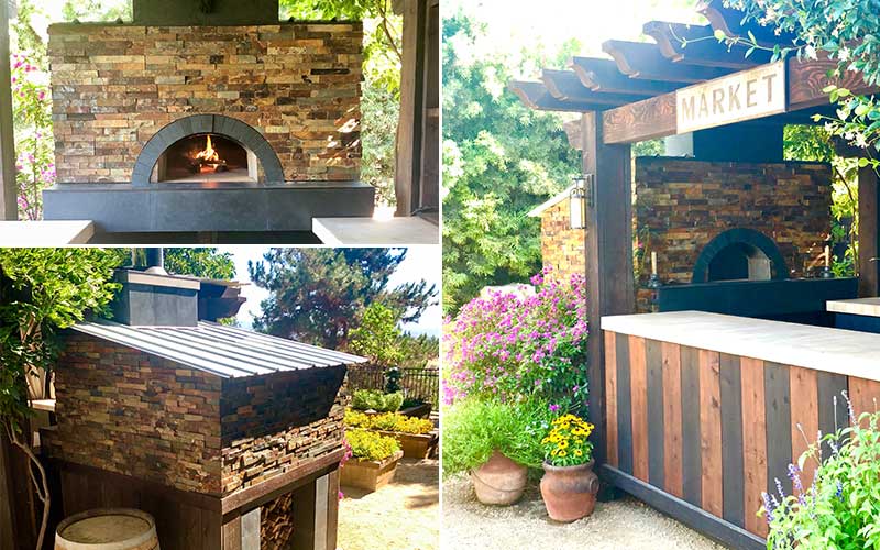 tripic-stone oven in outdoor structure