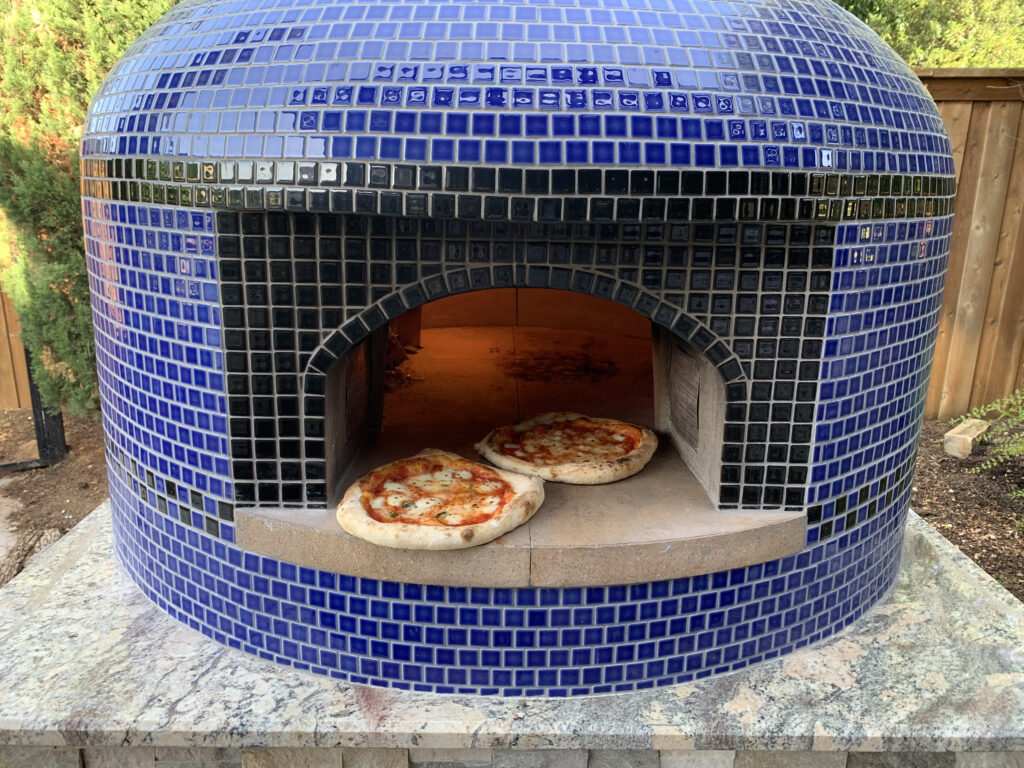 Blue and black tile oven- 2 pizzas