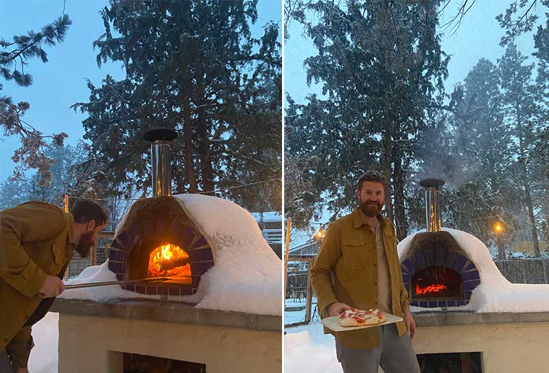 oven-man-pizza in snow