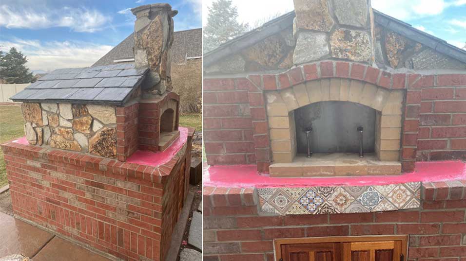 Side-Front View of Pizza Oven