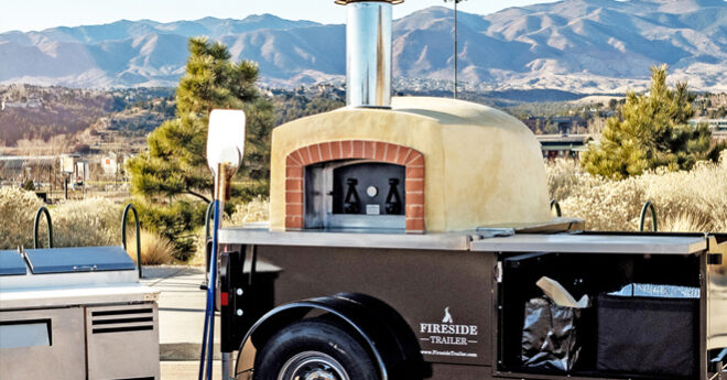 Black Pizza Oven Trailer