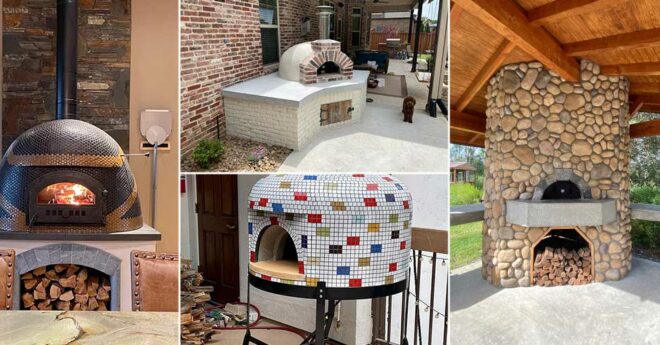 Collage of residential pizza ovens