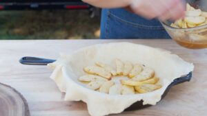 Apple Crostada-placing apple slices